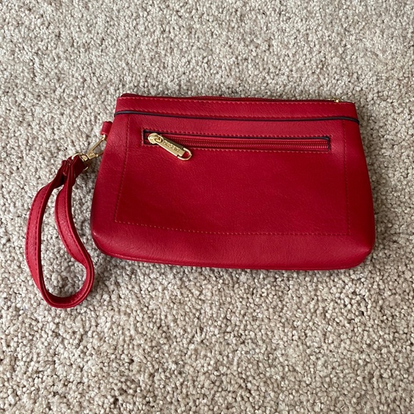 Matte Red Faux Leather Wristlet - Never Used - Picture 2 of 5